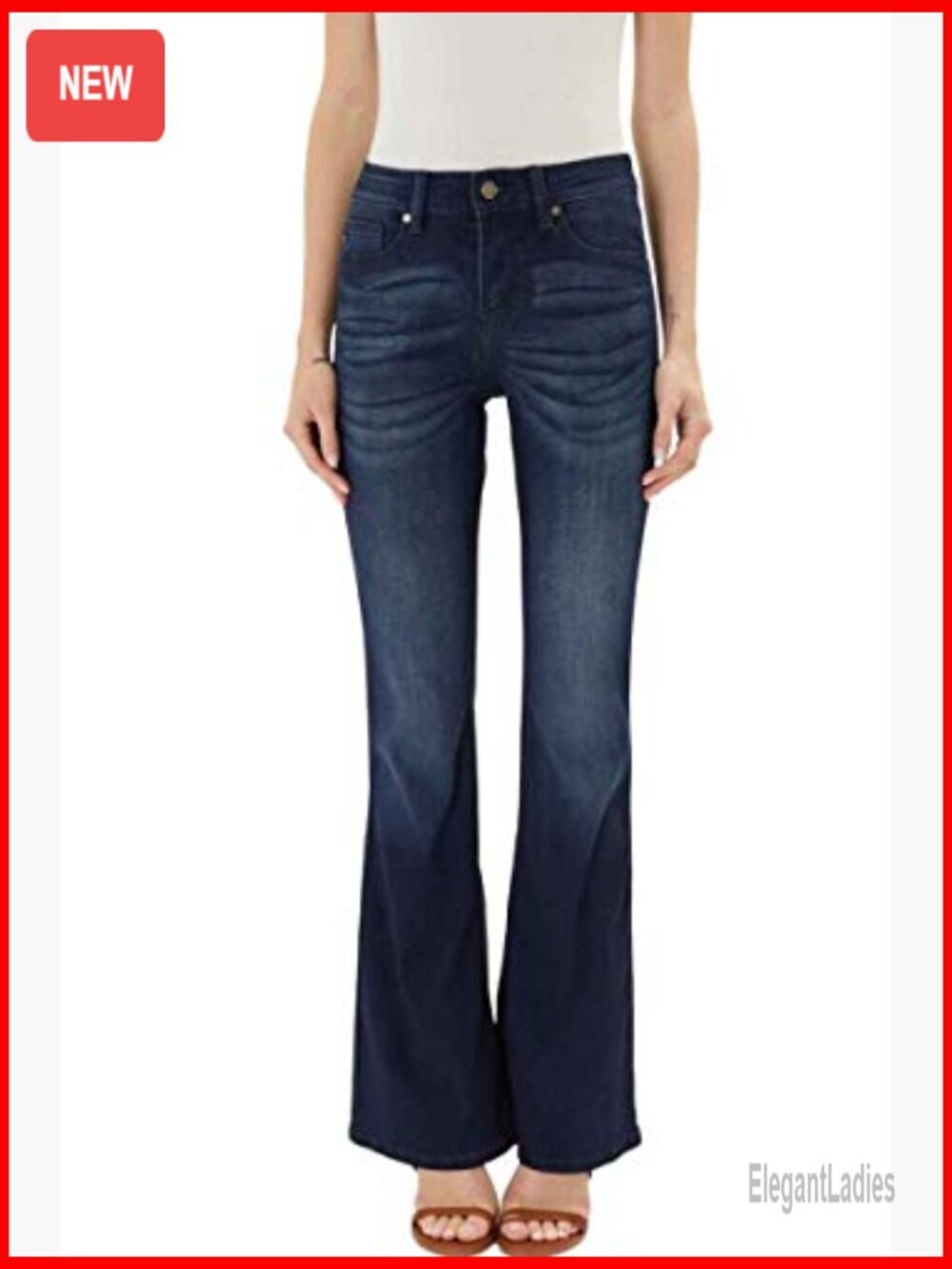 Mid Rise Flare Hem Jeans, Bell Bottom Design, Size 3/25, 33.75" Inseam - Picture 3 of 6